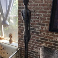 African Lady Metal Six Feet Tall Statue. 