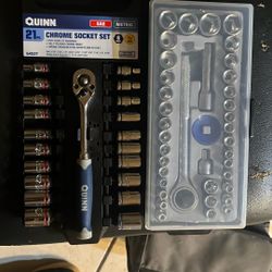 1/4 Quinn Socket And Ratchet Set Plus 40 Pc 3/8 And 1/4 ratchet And Socket Set Tool bench Brand 