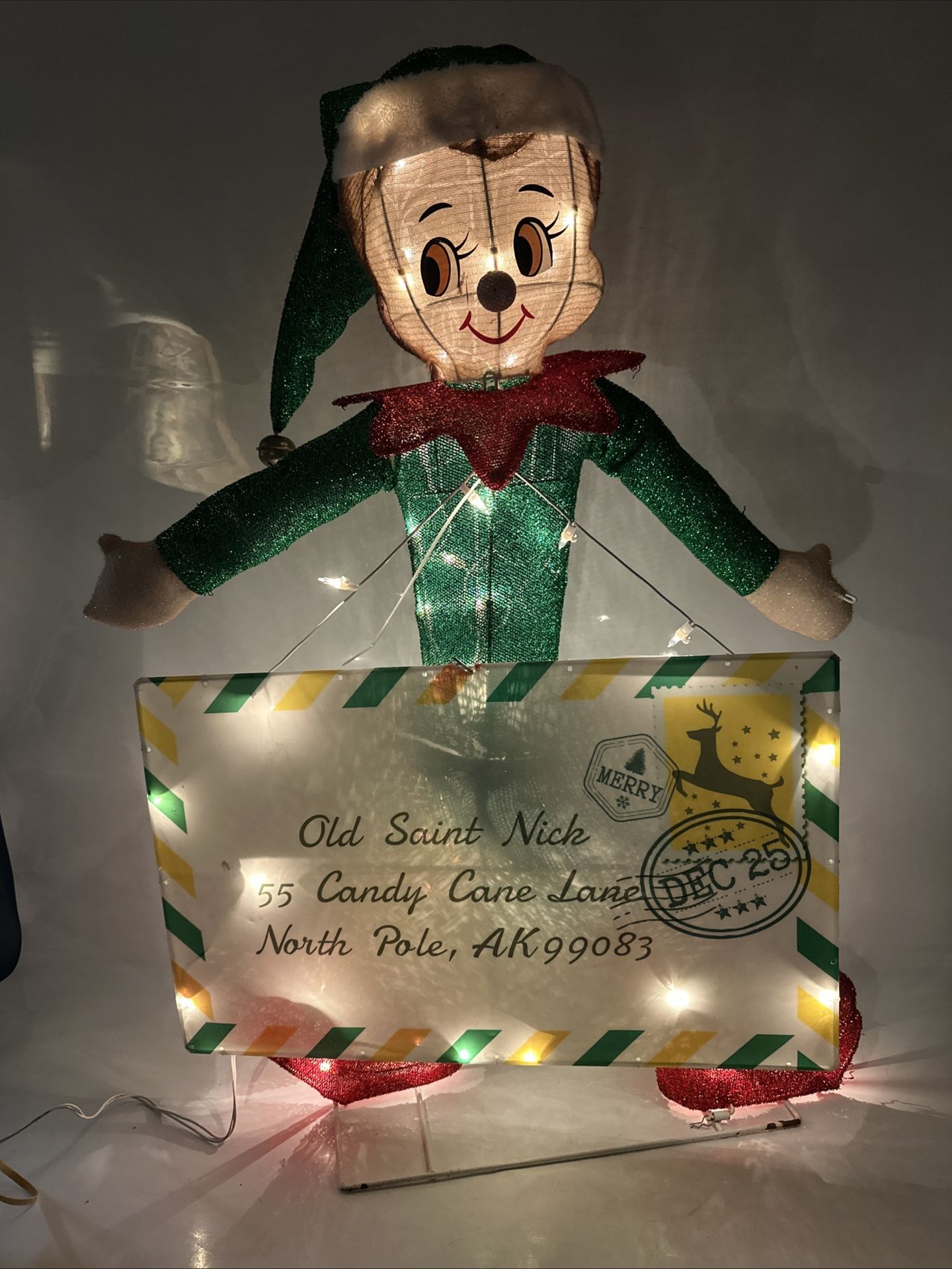 Santa’s Elf Letter 3ft Light-Up Christmas Yard Decoration – Holiday Outdoor SEE