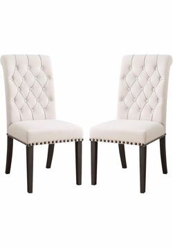 Dining Chairs with Nailhead Trim (Set of 2) Black French Country Mid-Century Modern Upholstered Finish Nailheads Number 114 $200