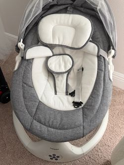 Cuna para bebé 3 en 1 multifuncional, Cuna para bebé 3 en 1 multifuncional, portátil con control remoto, cinturón de seguridad de 5 puntos, 5 balanceo