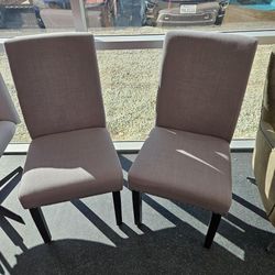 Set of 2 Upholstered Dining Chairs with Nailhead Trim