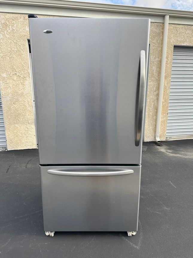 Amana Bottom Freezer Refrigerator Stainless Steel 