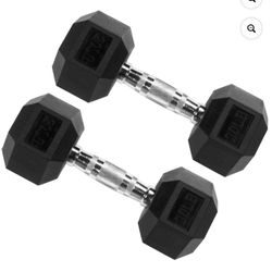 Signature Fitness Hex Dumbbells Strength Workout Equipment Set, 20 lbs
