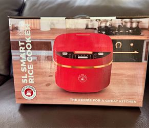 Chef's Counter 5L Smart Rice Cooker Micro-Pressure Red Electric Steamer NIB