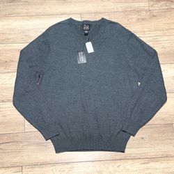 Jos A Bank Signature Collection Pima Cotton Charcoal Cozy V Neck Sweater Mens M
