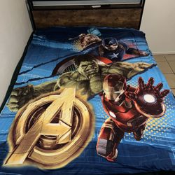 MARVEL AVENGERS TWIN COMFORTER Reversible Microfiber Blanket Hulk Thor Etc