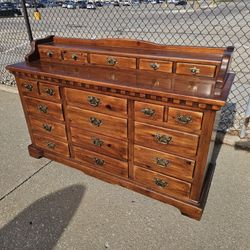 Vintage Link-Taylor Solid Pine Wood 12 Drawer Dresser