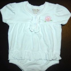 CutiePie Girls 6-9M One-Piece White Romper