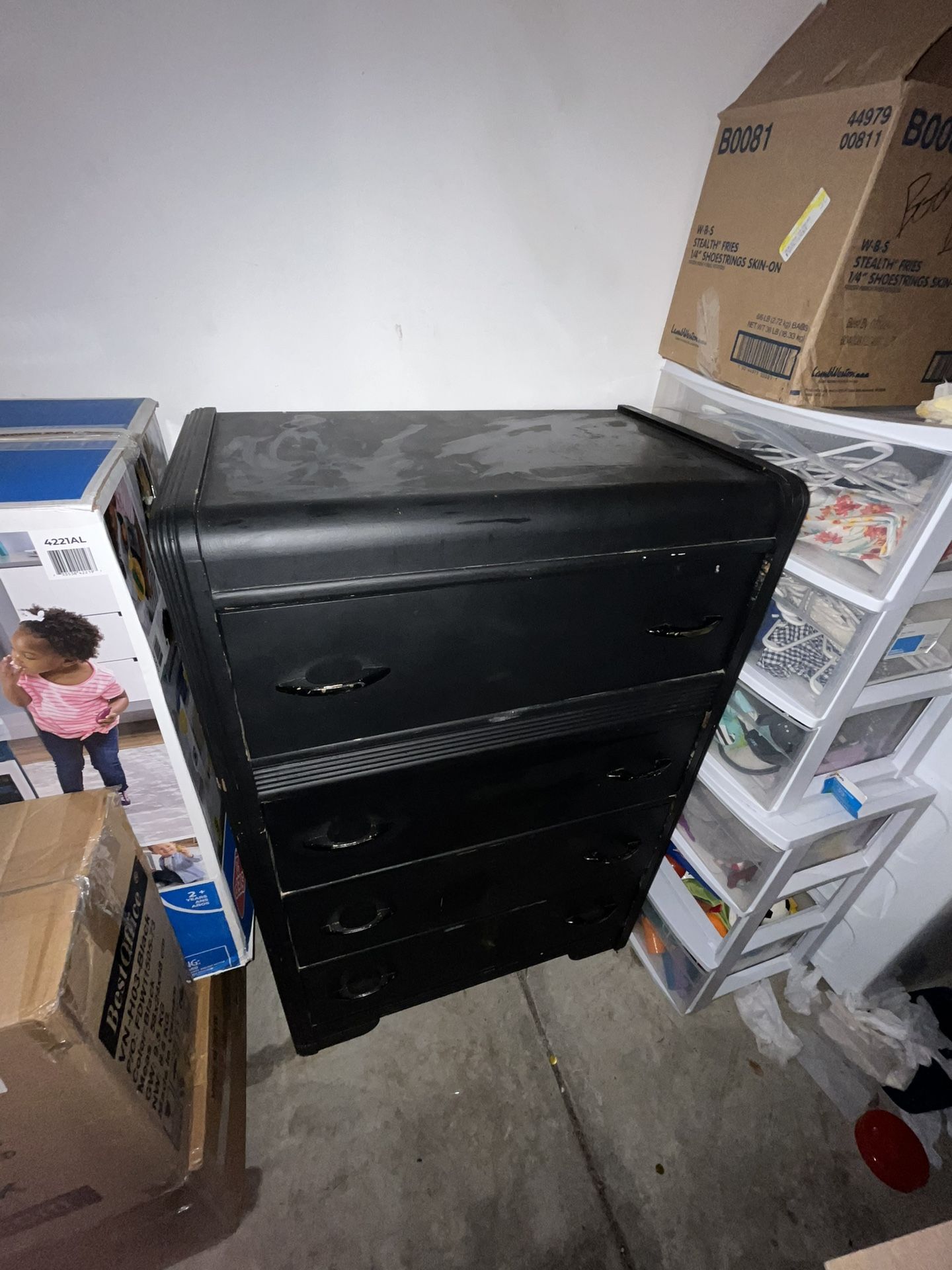 Antique Black Dresser 