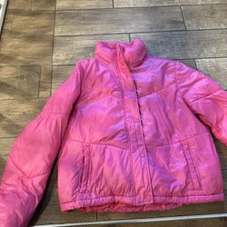 Pink Puffer Winter Jacket In Great Condition Size Medium 