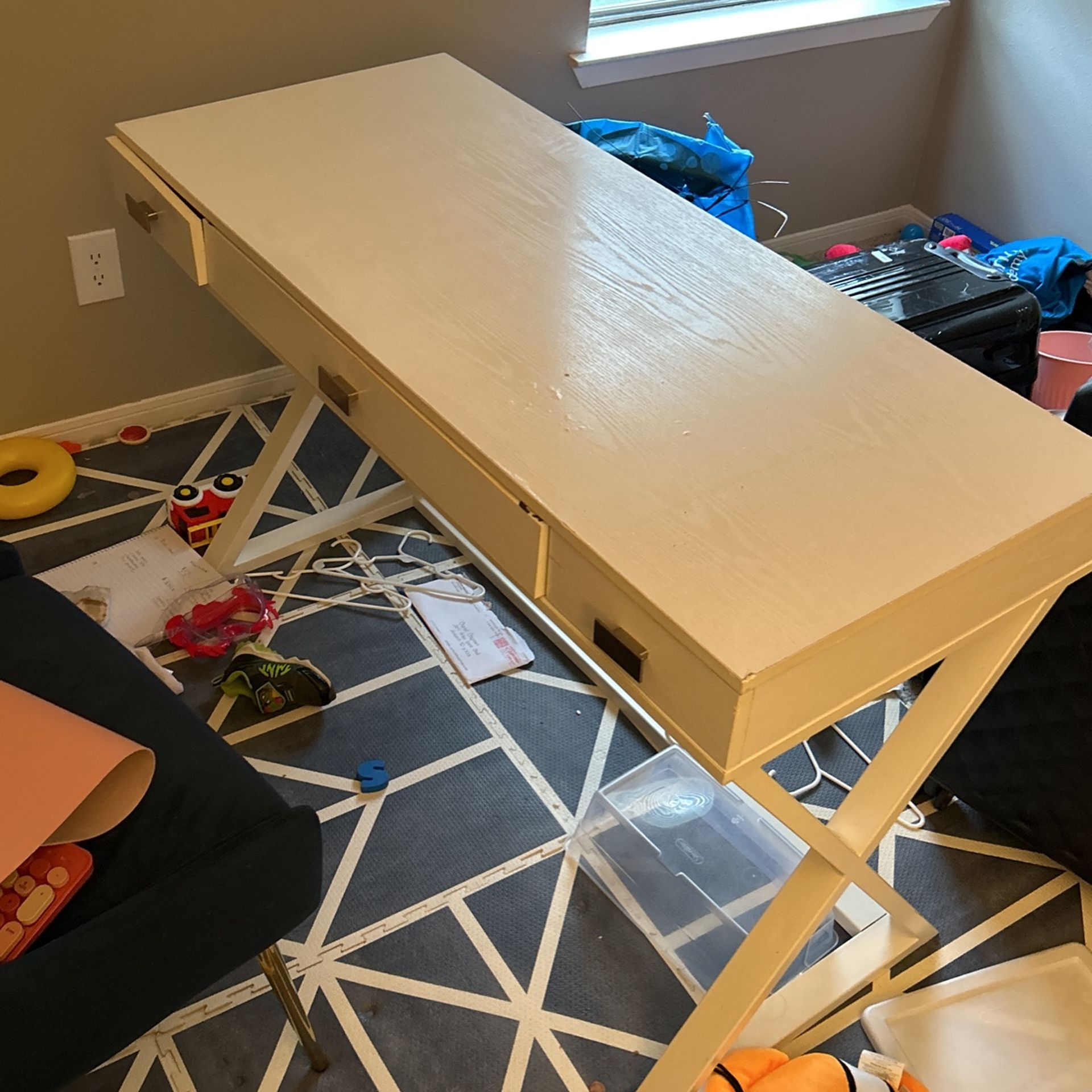 All White Desk 