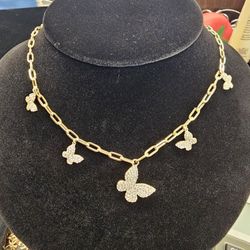 14k Butterfly Choker 