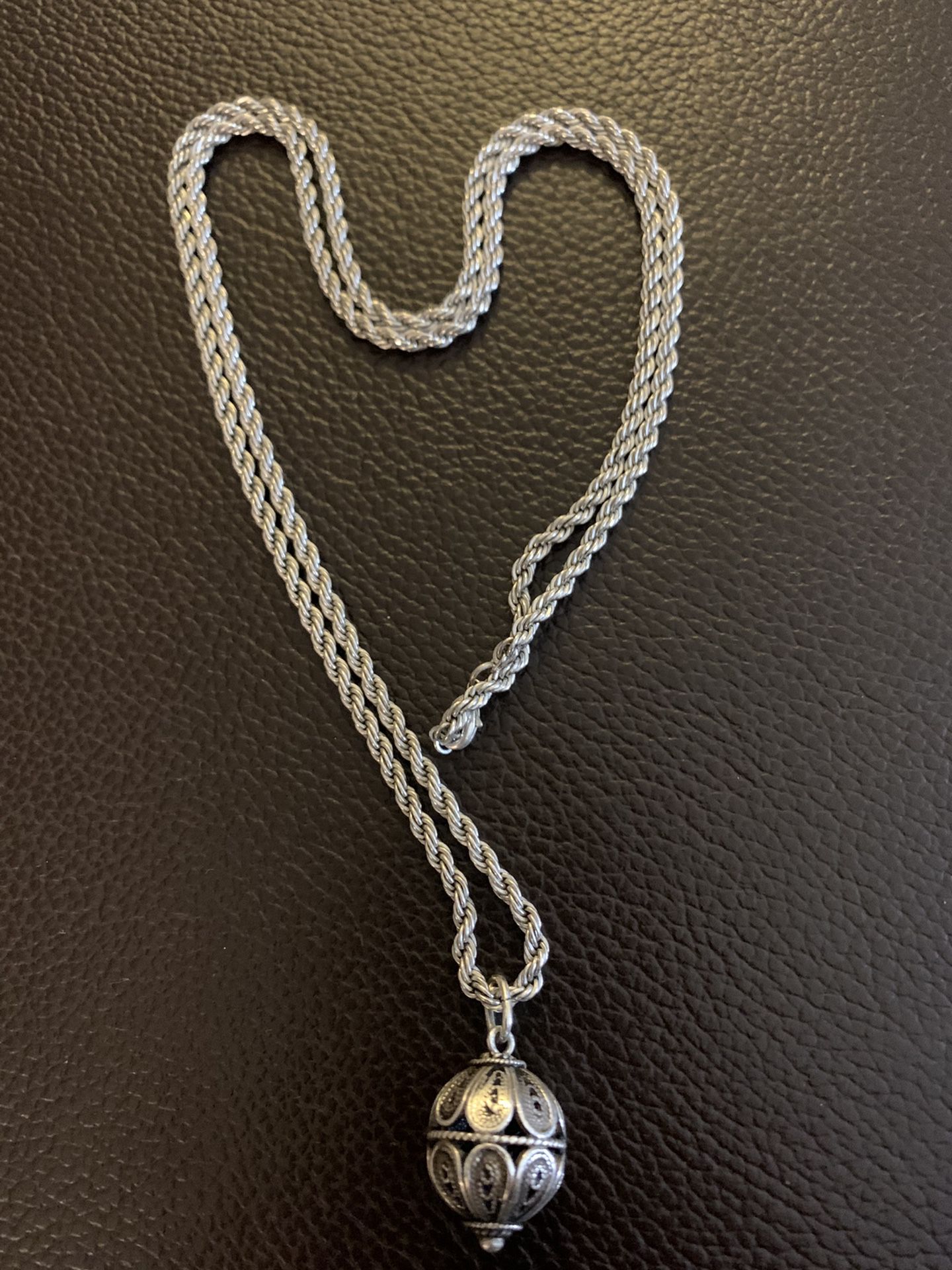 Silver Sphere Necklace