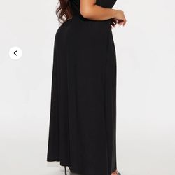 FashionNova Ainsley Corset Maxi Dress - Black