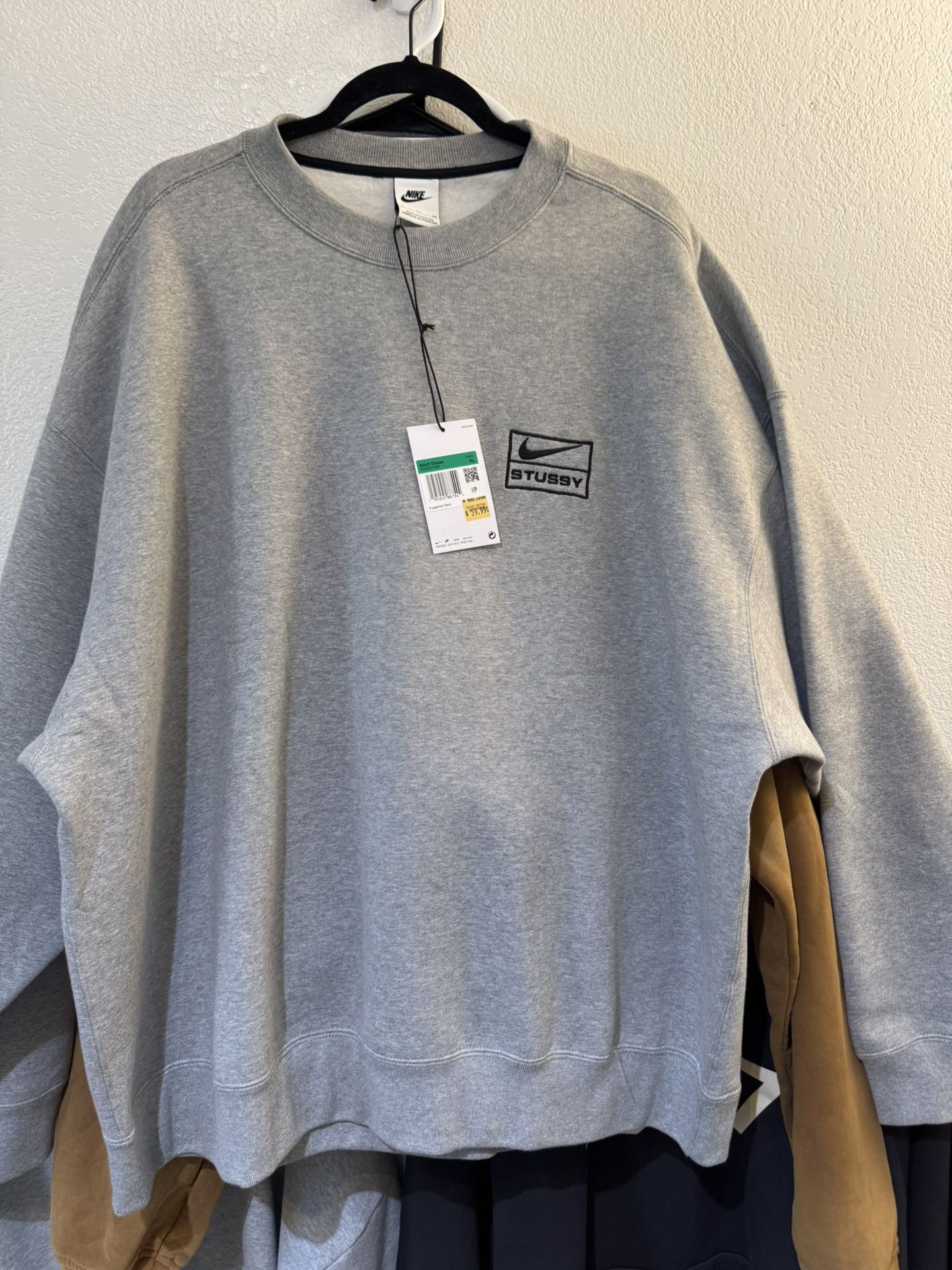 NIKE X STUSSY CREW FLEECE GREY