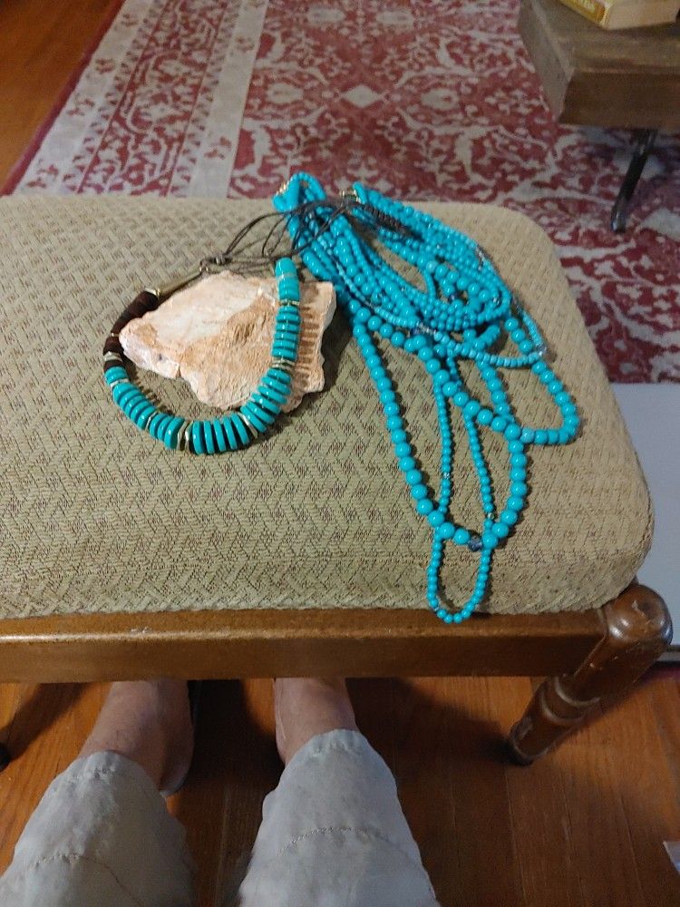 Turquoise necklaces. Imitation. But Nice