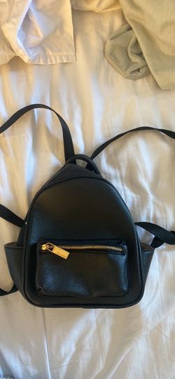 Deux Lux Black Leather Mini Backpack 