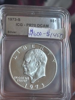 PR70 DCAM 1973-S  Key Date silver Ike Dollar