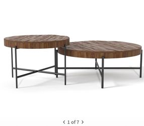 Living Spaces Dunkin Wood Nesting Coffee Table Set (2-Piece)