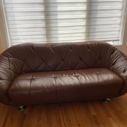 Brown Leather Sofa 