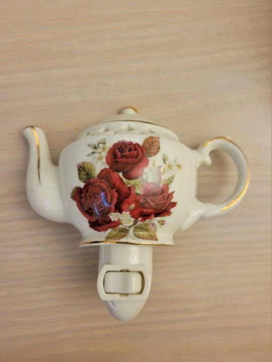 Country Rose Tea Pot Night Light By Formalities