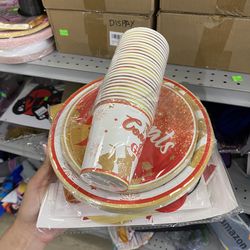 Congrats Grad Graduation Tableware Set, Red