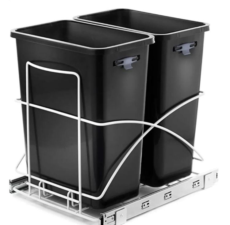 Home Zone Living 7.6 Gallon Kitchen Trash Can - Pull Out Under Cabinet Trash Bin