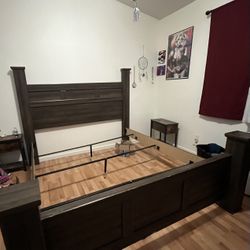 King Size Bed Frame, Mattress 