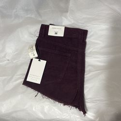 kedall+kylie denim ribbed berry color shorts