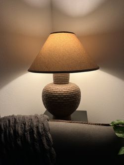 Brown Plaster Table Lamp