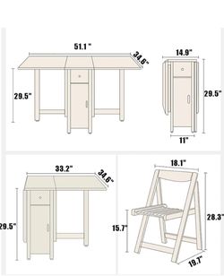 Folding table with 4 chairs (Hide a table)
