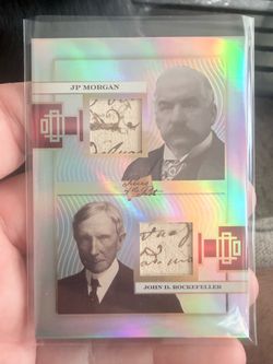 🔥 PIECES OF THE PAST J.P. MORGAN & JOHN D. ROCKEFELLER DUAL HANDWRITTEN RELIC 🔥