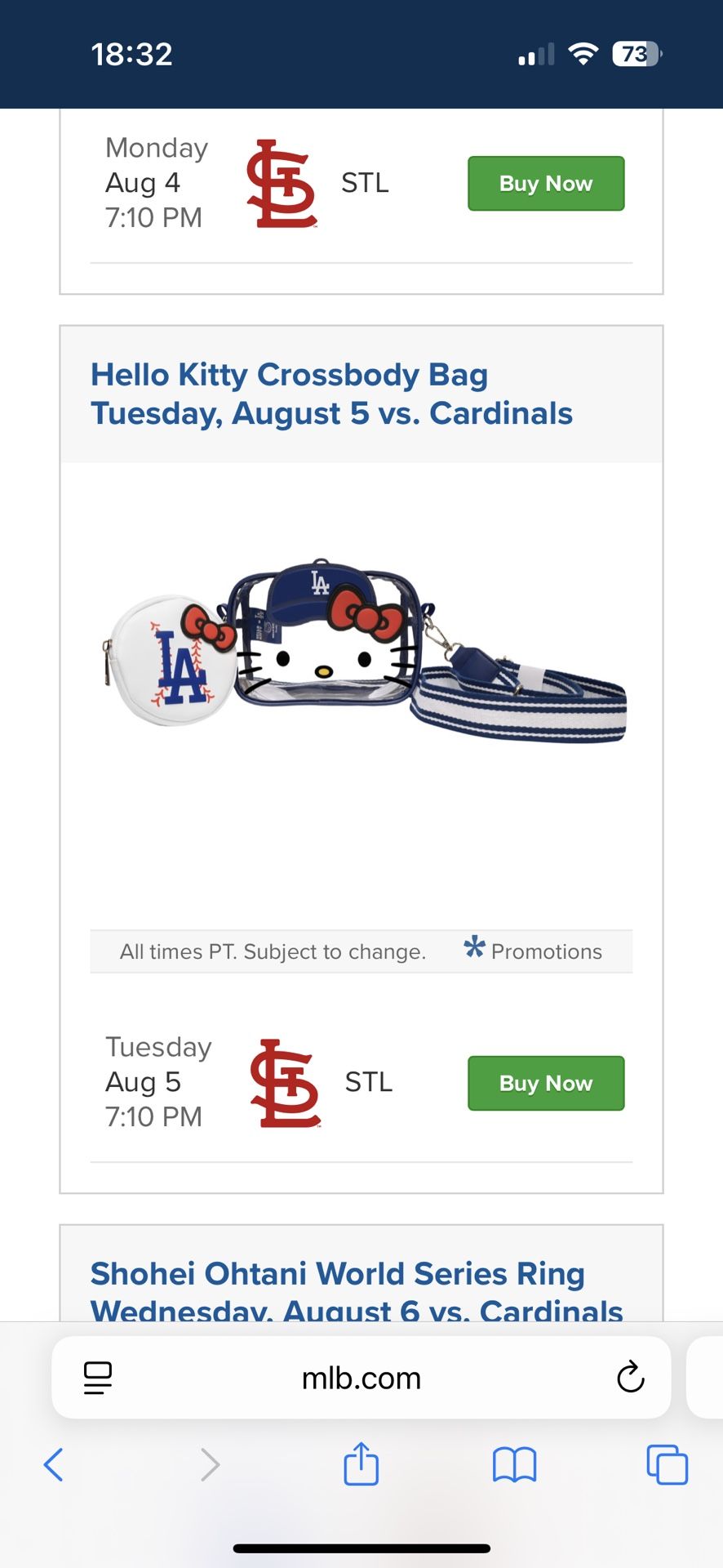 Dodger Hello Kitty Night August 5th