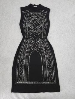 ✅️ Black Bodycon Dress w/ Rhinestone Detail• Size S• Great Condition• $15firm