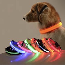 Glow-In-The-Dark Pet Collar For Small Medium Dogs, LED Dog Collar For Night Walking Thumbnail