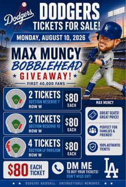 Dodgers Tickets  Max Muncy Bobblehead