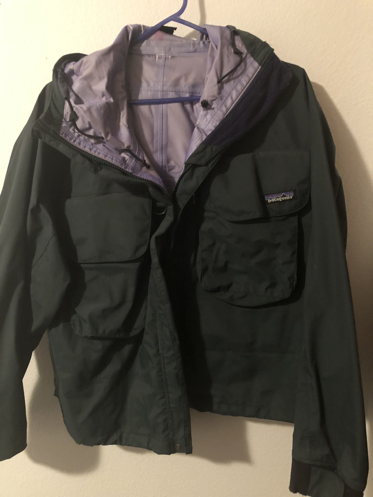 Patagonia Mens SST Rare Fly Fishing Wading Jacket 1992 Green Size M Medium