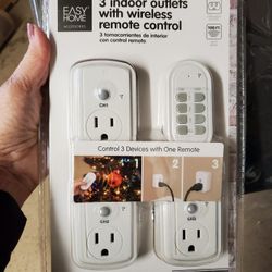 Three Indoor Outlets W Wireless Remote. Sealed Package