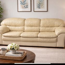Vintage Italian Leather Couch Set Of 2 For Sale 