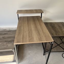 Computer Desk W/ Living room Table W 2 Side Tables