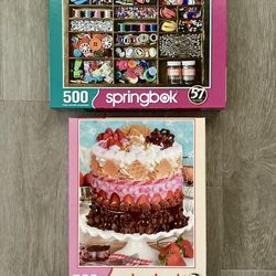 Springbok 500 Piece Jigsaw Puzzles - Sewing Box & Icing Cake