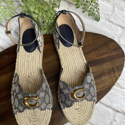 COACH Espadrille Sandals Size 10 Brand New