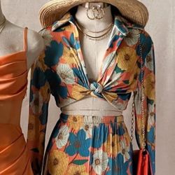 2pcs Flower Print Set