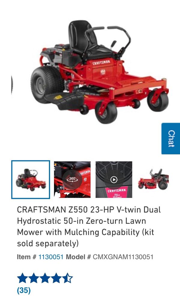 Craftsman Z550 23HP VTwin Dual Hydrostatic 50in Zero Turn Riding
