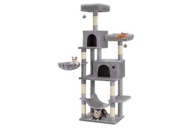 Cat Tower, Large Cats, Standing, Space Saving, Easy Climbing, Large Hammock, Eliminates Lack of Exercise, Multiple Cats, Height 78.8 inches