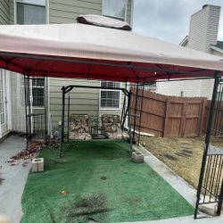 Metal Canopy And Metal Swing