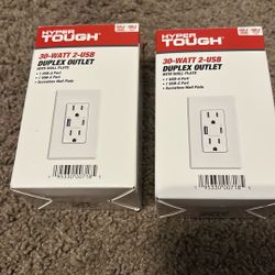 30-Watt Electric Receptacles With USB-A & USB-C Ports 