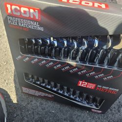 Icon 12pc Professional Ratcheting Wrench Set