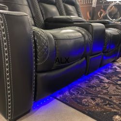 Ashley ( Sofa And Loveseat Living Room Set Reclining Power LED -